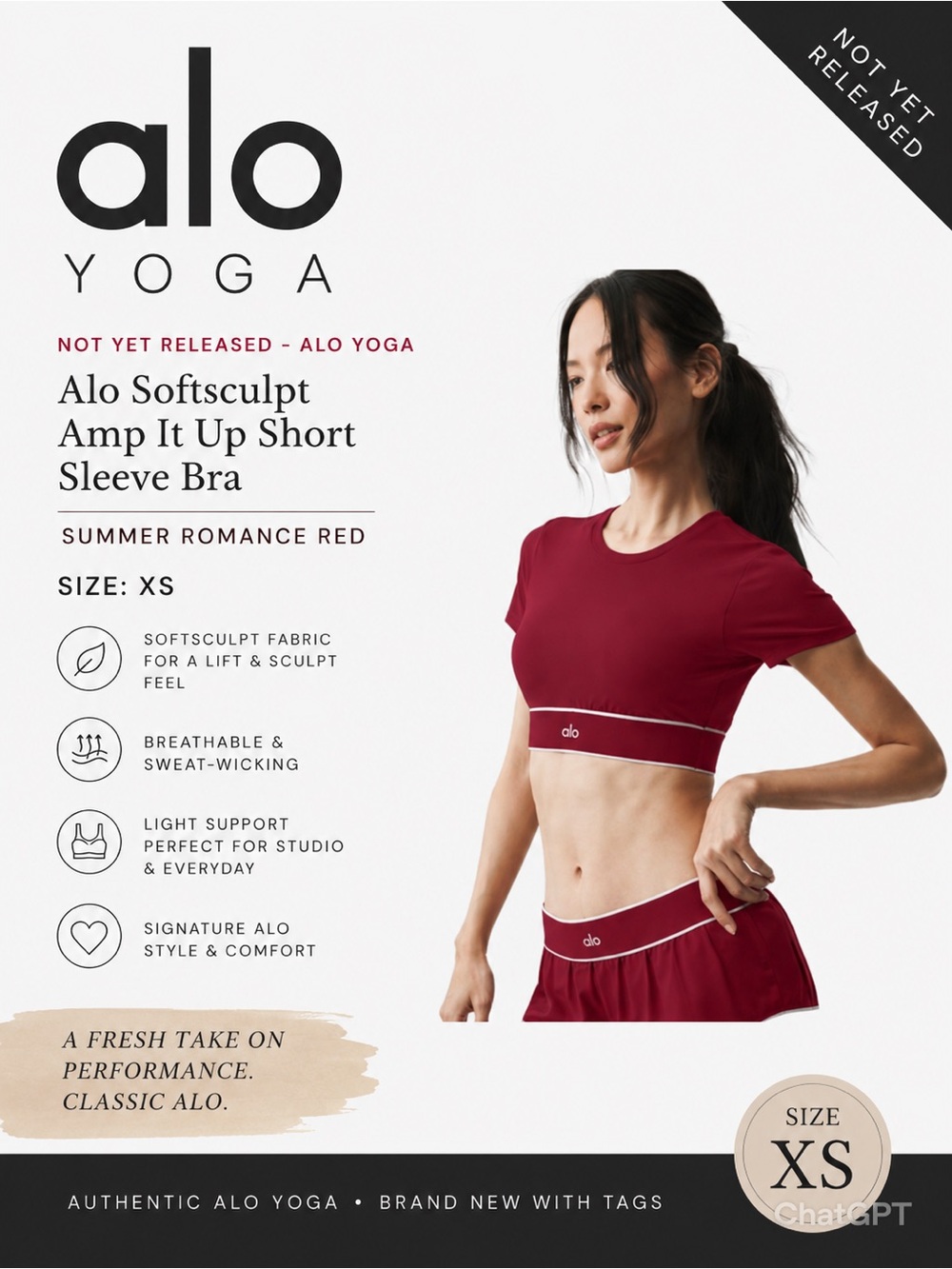 ALO Yoga Summer Romance Red Softsculpt Amp It Up-NOT Yet Released